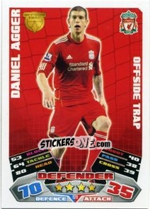 Sticker Daniel Agger - English Premier League 2011-2012. Match Attax n. 129 - Topps