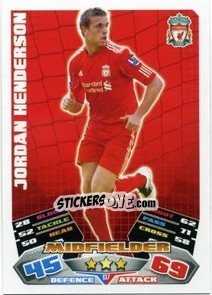 Sticker Jordan Henderson - English Premier League 2011-2012. Match Attax - Topps