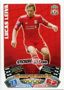 Sticker Lucas Leiva - English Premier League 2011-2012. Match Attax n. 138 - Topps
