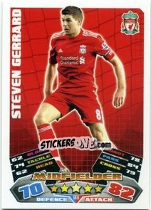 Sticker Steven Gerrard - English Premier League 2011-2012. Match Attax n. 140 - Topps