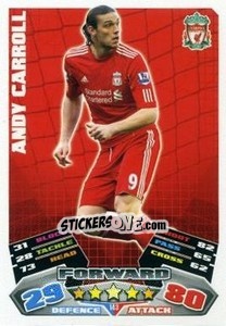 Sticker Andy Carroll - English Premier League 2011-2012. Match Attax - Topps