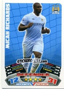 Sticker Micah Richards - English Premier League 2011-2012. Match Attax - Topps