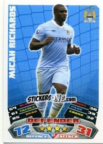 Cromo Micah Richards - English Premier League 2011-2012. Match Attax n. 148 - Topps