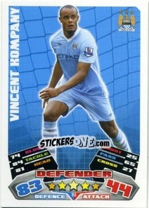Figurina Vincent Kompany - English Premier League 2011-2012. Match Attax - Topps