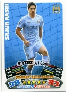 Sticker Samir Nasri - English Premier League 2011-2012. Match Attax - Topps