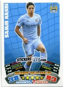Sticker Samir Nasri - English Premier League 2011-2012. Match Attax n. 153 - Topps