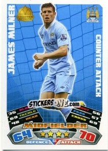 Sticker James Milner - English Premier League 2011-2012. Match Attax - Topps