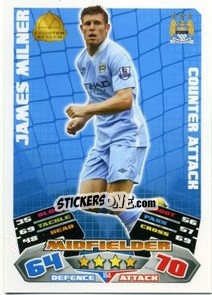 Sticker James Milner - English Premier League 2011-2012. Match Attax n. 154 - Topps