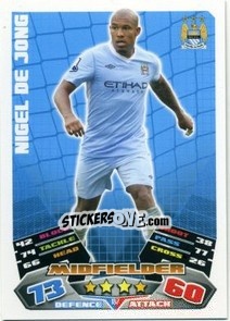 Sticker Nigel de Jong - English Premier League 2011-2012. Match Attax n. 157 - Topps
