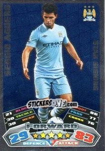 Sticker Sergio Aguero - English Premier League 2011-2012. Match Attax n. 160 - Topps