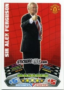 Sticker Sir Alex Ferguson - English Premier League 2011-2012. Match Attax n. 163 - Topps