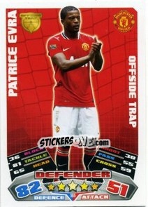 Sticker Patrice Evra - English Premier League 2011-2012. Match Attax - Topps