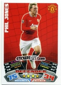 Sticker Phil Jones - English Premier League 2011-2012. Match Attax - Topps