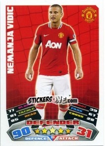 Sticker Nemanja Vidic - English Premier League 2011-2012. Match Attax n. 168 - Topps