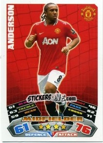Sticker Anderson - English Premier League 2011-2012. Match Attax n. 172 - Topps