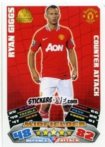 Sticker Ryan Giggs - English Premier League 2011-2012. Match Attax n. 174 - Topps