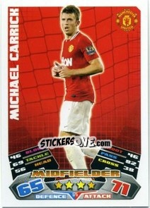 Sticker Michael Carrick - English Premier League 2011-2012. Match Attax n. 175 - Topps