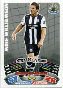 Cromo Mike Williamson - English Premier League 2011-2012. Match Attax n. 183 - Topps