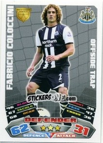 Cromo Fabricio Coloccini - English Premier League 2011-2012. Match Attax - Topps