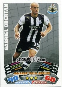 Sticker Gabriel Obertan - English Premier League 2011-2012. Match Attax - Topps