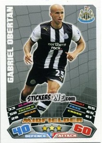 Sticker Gabriel Obertan - English Premier League 2011-2012. Match Attax n. 192 - Topps