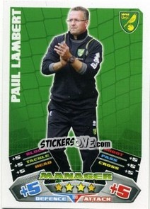 Sticker Paul Lambert - English Premier League 2011-2012. Match Attax - Topps