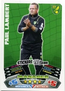 Cromo Paul Lambert - English Premier League 2011-2012. Match Attax n. 199 - Topps