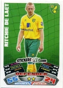 Sticker Ritchie De Laet - English Premier League 2011-2012. Match Attax n. 206 - Topps
