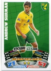 Sticker Andrew Surman - English Premier League 2011-2012. Match Attax n. 207 - Topps