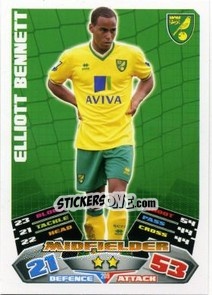 Sticker Elliott Bennett - English Premier League 2011-2012. Match Attax n. 209 - Topps