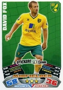 Sticker David Fox - English Premier League 2011-2012. Match Attax n. 211 - Topps