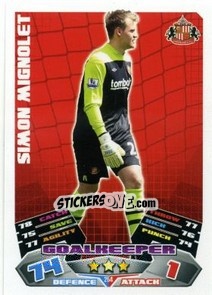 Sticker Simon Mignolet - English Premier League 2011-2012. Match Attax n. 254 - Topps