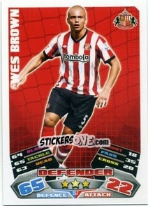 Sticker Wes Brown - English Premier League 2011-2012. Match Attax - Topps