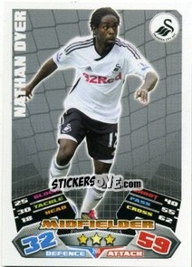 Sticker Nathan Dyer - English Premier League 2011-2012. Match Attax n. 280 - Topps