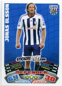 Sticker Jonas Olsson - English Premier League 2011-2012. Match Attax n. 312 - Topps