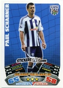 Sticker Paul Scharner - English Premier League 2011-2012. Match Attax n. 316 - Topps