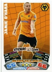 Cromo Jamie O'Hara - English Premier League 2011-2012. Match Attax - Topps
