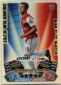 Cromo Jack Wilshere - English Premier League 2011-2012. Match Attax - Topps