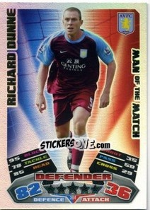 Sticker Richard Dunne - English Premier League 2011-2012. Match Attax n. 364 - Topps