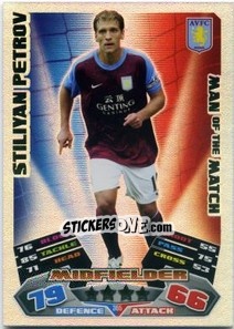 Figurina Stiliyan Petrov - English Premier League 2011-2012. Match Attax n. 365 - Topps