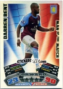 Sticker Darren Bent - English Premier League 2011-2012. Match Attax n. 366 - Topps