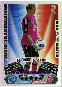 Figurina Jussi Jaaskelainen - English Premier League 2011-2012. Match Attax - Topps