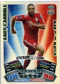 Cromo Andy Carroll - English Premier League 2011-2012. Match Attax - Topps