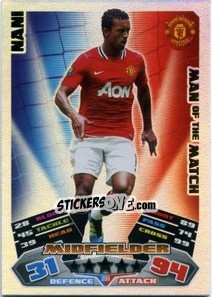 Sticker Nani - English Premier League 2011-2012. Match Attax n. 390 - Topps
