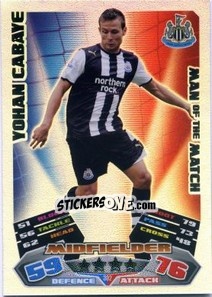 Sticker Yohan Cabaye - English Premier League 2011-2012. Match Attax n. 392 - Topps