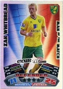 Cromo Zak Whitbread - English Premier League 2011-2012. Match Attax - Topps
