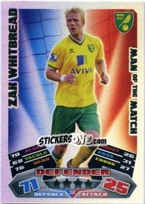 Sticker Zak Whitbread - English Premier League 2011-2012. Match Attax - Topps