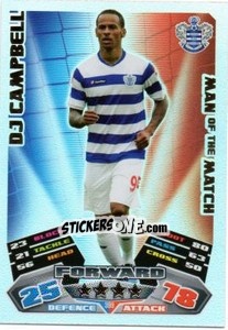 Sticker DJ Campbell - English Premier League 2011-2012. Match Attax n. 399 - Topps