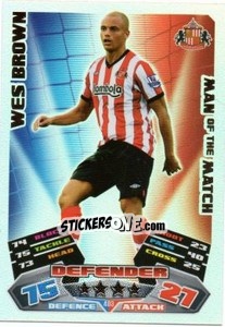 Sticker Wes Brown - English Premier League 2011-2012. Match Attax - Topps