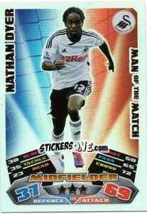 Sticker Nathan Dyer - English Premier League 2011-2012. Match Attax n. 408 - Topps